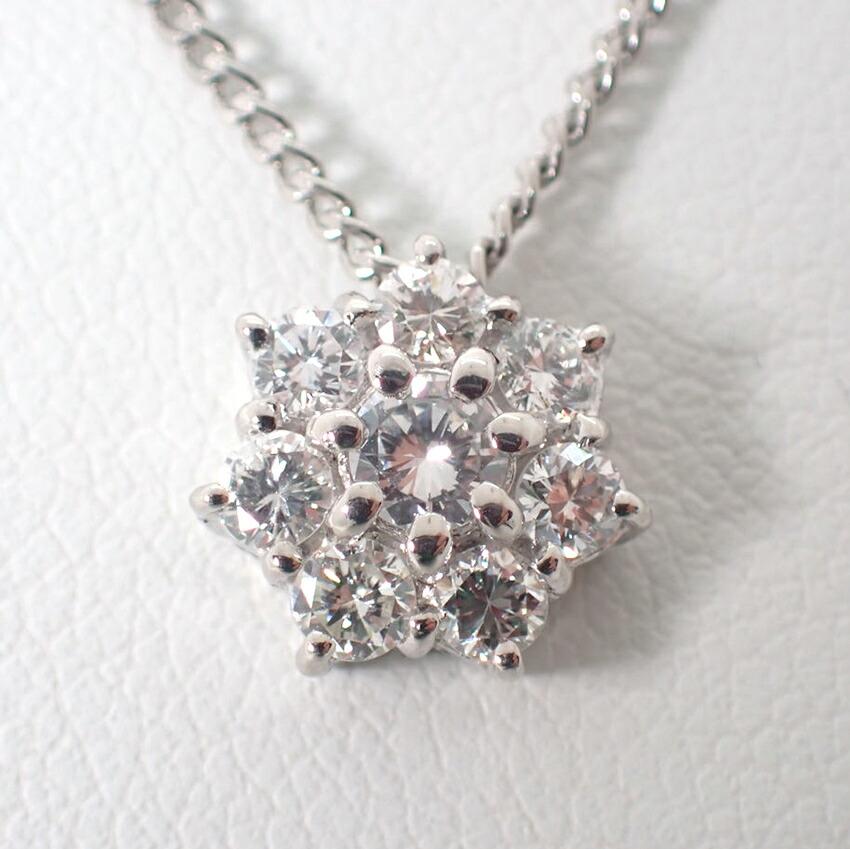 [Used] Pt900/Pt850 Diamond Pendant/necklace/g482-90