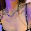 Street Hip Hop Punk Style Splicing Pearl Necklace Female Niche Design Sense Versatile Dancing Collarbone Chain
