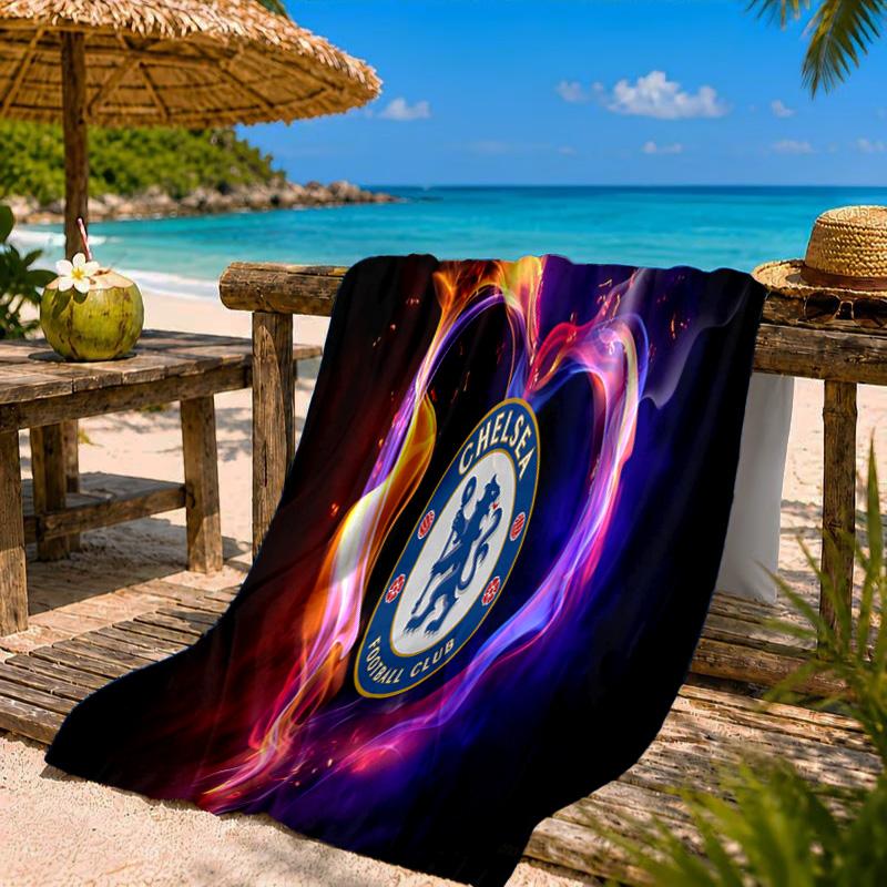 Chelsea Football Club Crest Beach Towel Microfiber Beach Towel, Lightweight and Quick-Dry, for Summer Travel, Swimming Pool Fan Birthday Gift