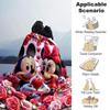 1pc Mickey and Minnie make a heart shape with their hands blanket Lightweight Flannel Throw for Sofa Bed Travel Camping Livingroom Office