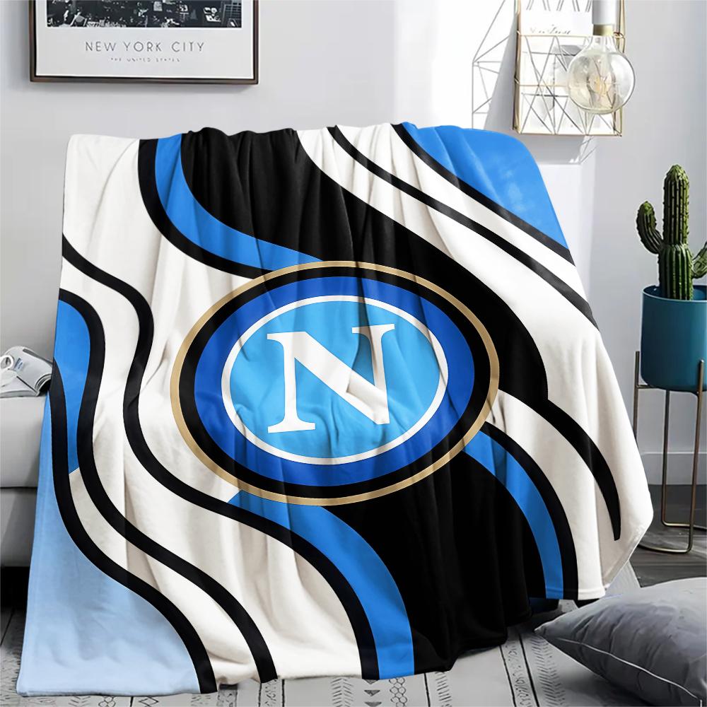 1 ud. S.S.C. Manta de Franela con Estampado de Nápoles, Alta Calidad para Todas las Estaciones, Decoración del Hogar, Calidez y Confort, Perfecta para Regalos de Navidad