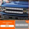 White Front Grille Ert Mesh Cover Trim Kit For Ford Bronco + Accessories