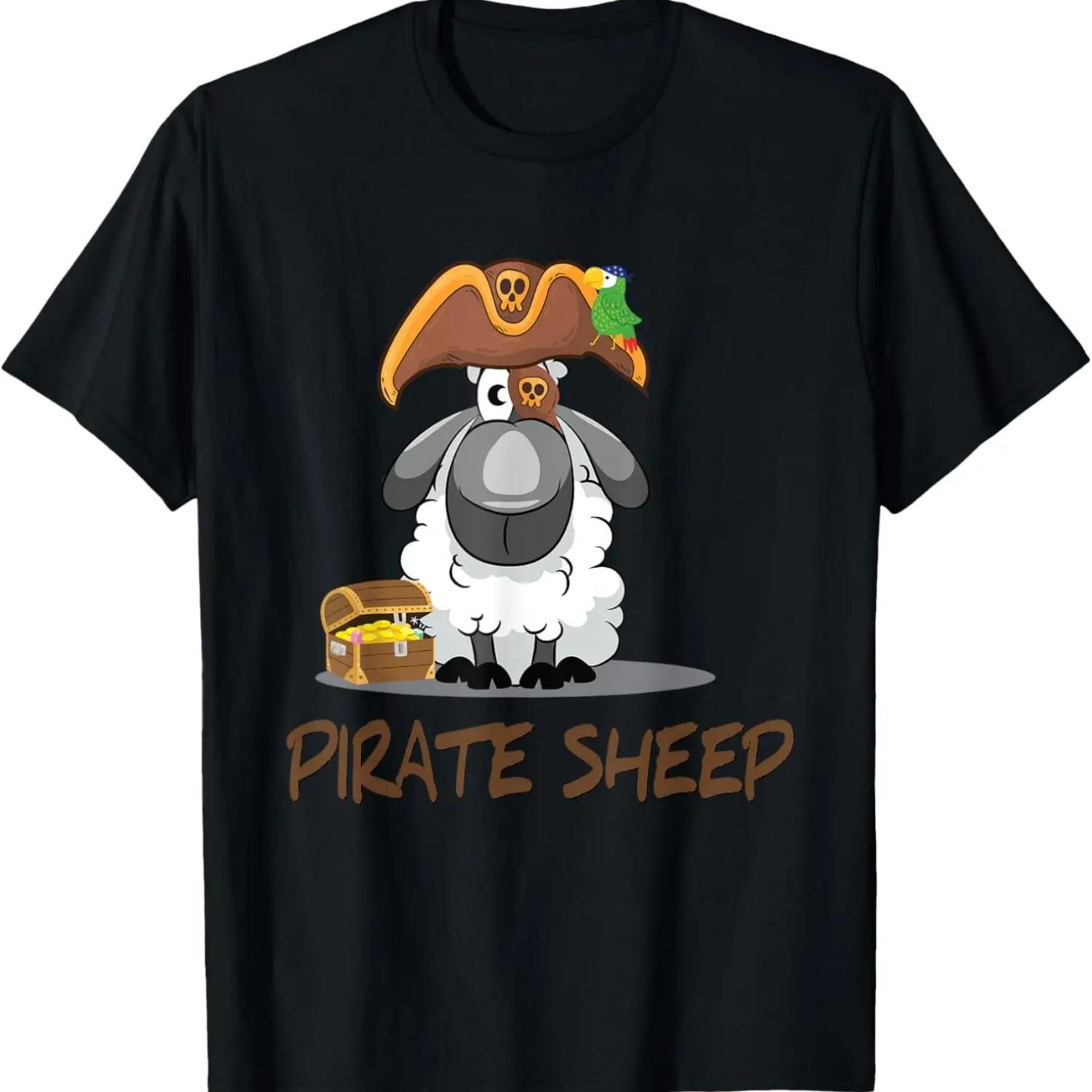 CUTE PIRATE SHEEP T-SHIRT for boys and girls XXXXXL чёрный