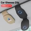 SHEJ3 Leather/Carbon Fibre Car Glasses Clip Sunglasses Bracket Cards Case For BMW 50th Anniversary 1 3 5 7 series E83 F16 E70 X1 X2 X3