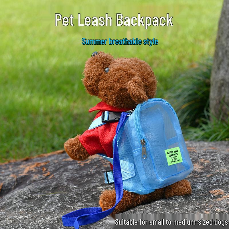 Haustier Ausflugsrucksack: Niedlicher Mesh Teddy Kätzchen & Welpe Reiseschultasche