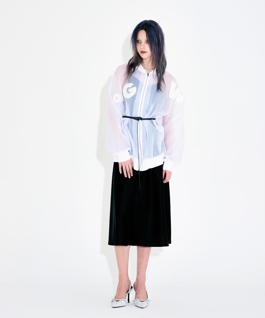 Wordog Bias-Cut Acetate Drift Slit Dress Black