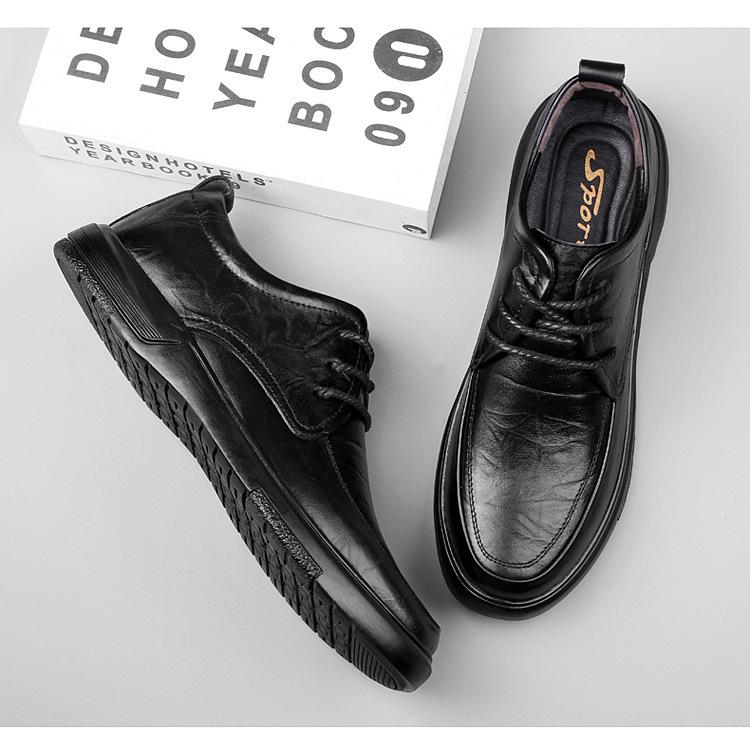 Men's Plus Size Genuine Leather Dress Shoes - Soft Sole & Upper, Sizes 37-47