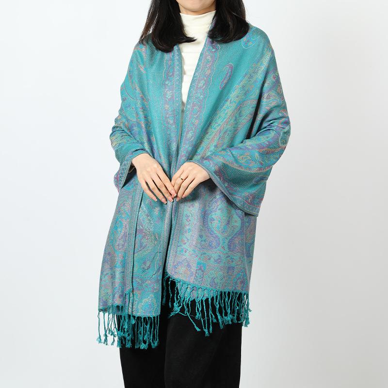 Jacquard cashew fringed shawl new autumn and winter women's headscarf floral extended scarf