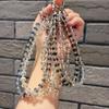 Faux Crystal Phone Strap with Detachable Chain Glamorous Phone Lanyard & Purse Charm  Adjustable Wrist Chain Fashionable Pendant Bag Accessory