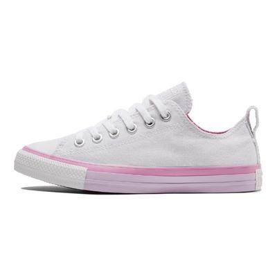 Chuck Taylor All Star Everyday Vielseitig Rutschfest und Abriebfest Niedrig geschnitten Leinen Schuhe Damen Weiß Rosa Lila