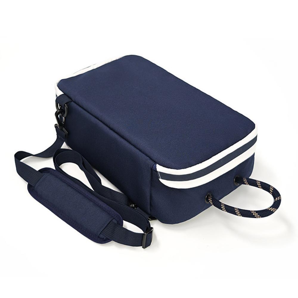 

Handheld Portable Shoe Bag Single Shoulder Breathable Football Shoe Pouch Cuboid Shape Adjustable Straps темно-синий
