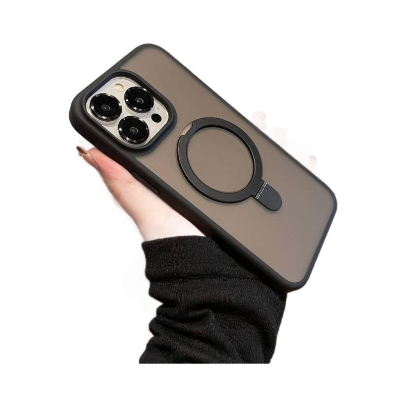 Applicable To IPhone 17 Magnetic Fulcrum Stand Mobile Phone Case Apple 16 Matte Skin Feeling with Lens Film