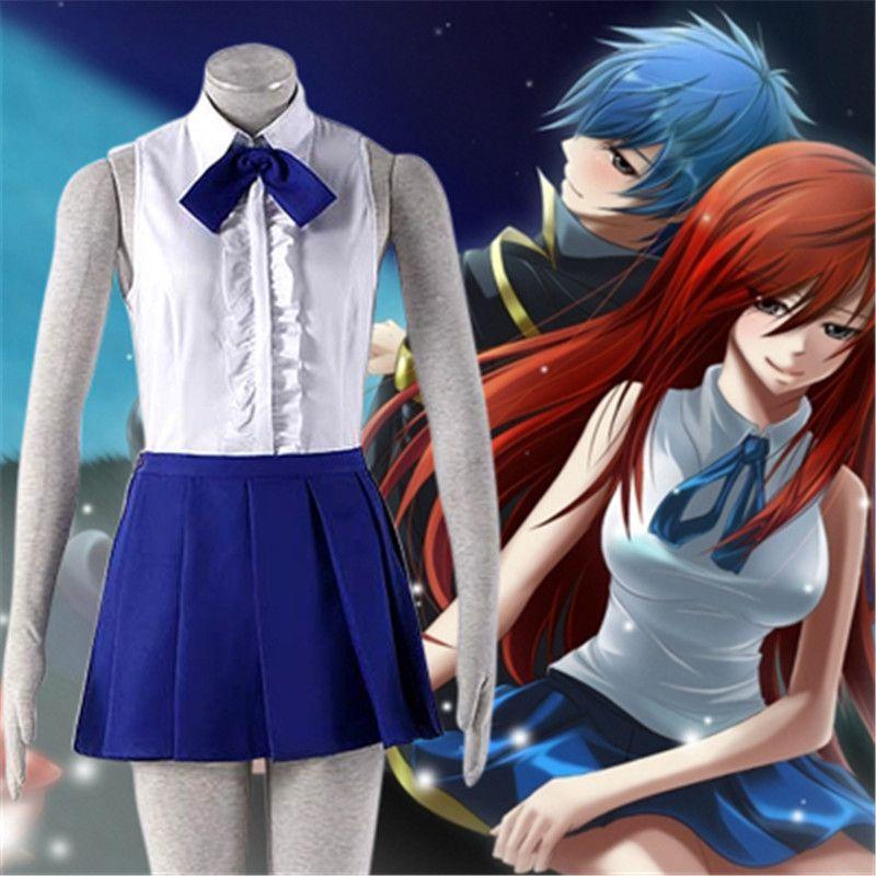 Anime Tail Fairy Erza Scarlet Daily Uniform Skirt Cosplay Costume Dress Outfit