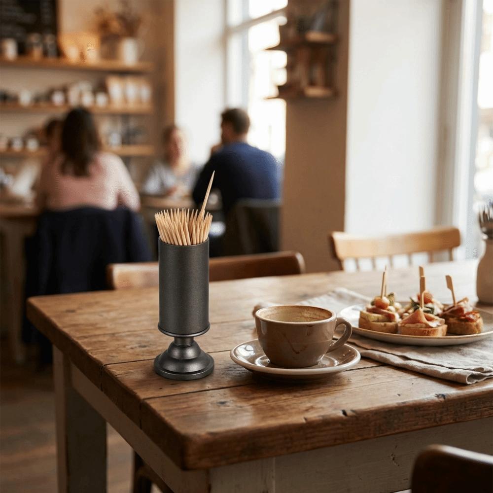 Luxury Toothpick Stand Aluminum Zinc Zinc Alloy Fruit Skewers Storage Box Toothpick Holder  Restaurants