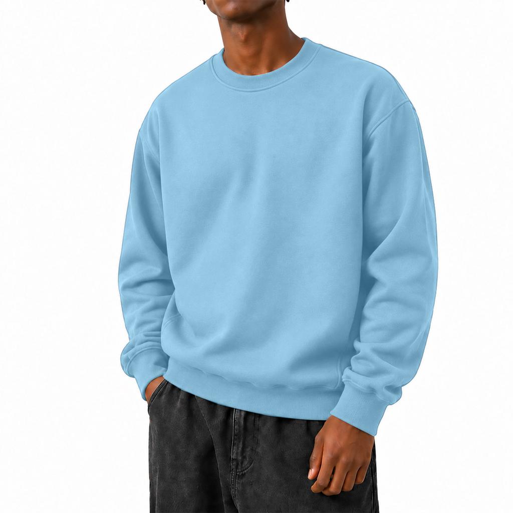 Herren Farbe Lässiger Lockerer Pullover Sweatshirt