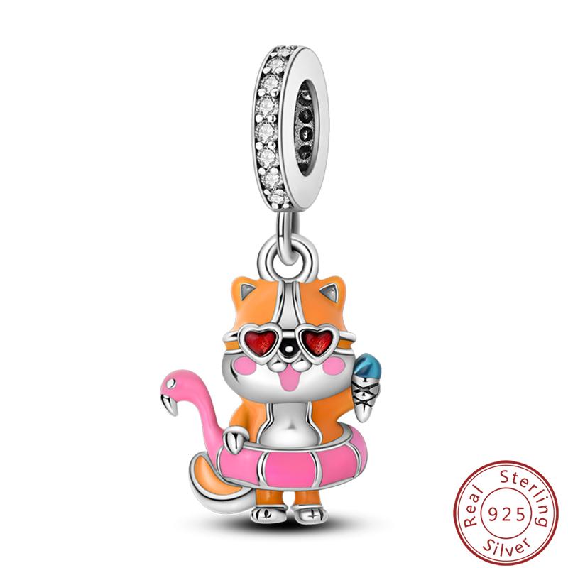 Cute Cat And Dog Series Copper Moon Butterfly Paw Print Charms 3Mm Diy Fine Jewelry Gifts Making