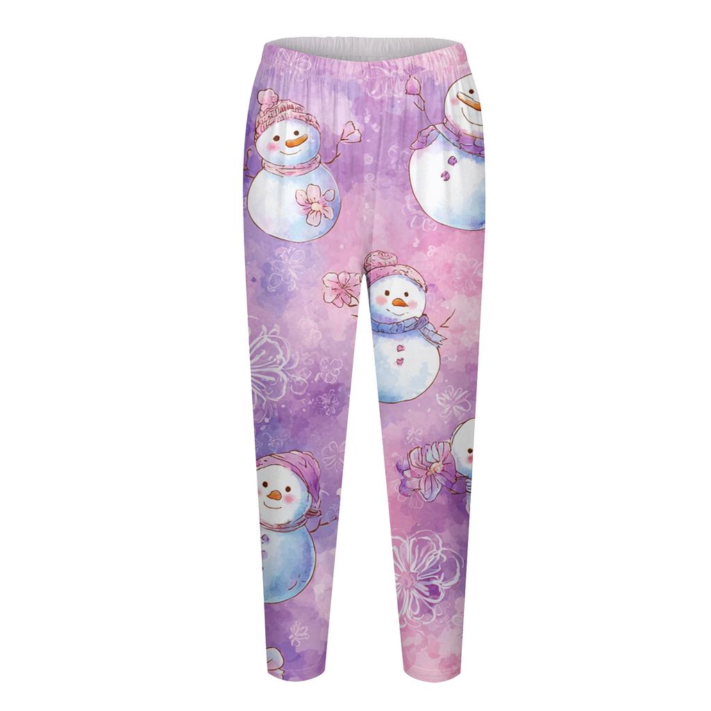 Women's Christmas Print Slim Fit Elastic Yoga Casual Pants