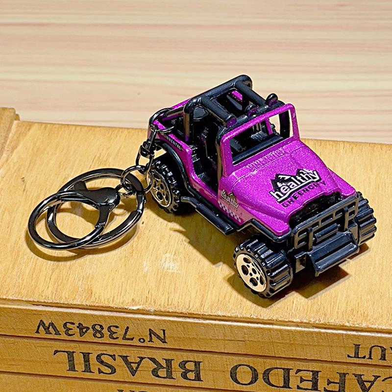 

Key chain backpack pendant cartoon Jeep three-dimensional exquisite car wheels can move small gifts Retail Wholesale фиолетовый