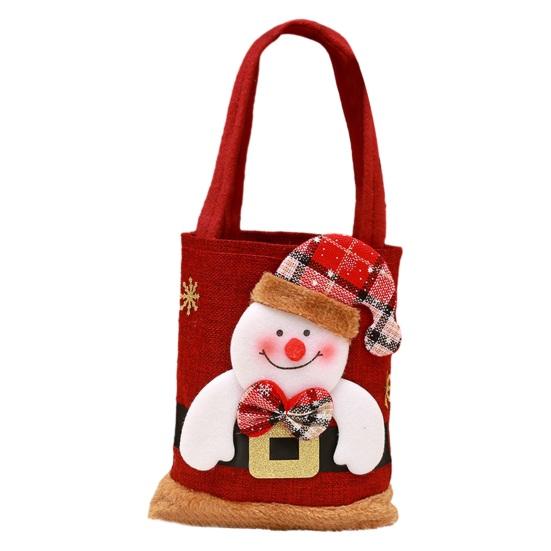 

Рождественская сумочка с рисунком Санта-Клауса, снеговика, лося, подарочная сумка большой емкости, отличная B