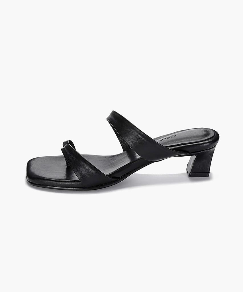 Recur Ecur Asymmetrical Detail Sandal Heels Black 1283