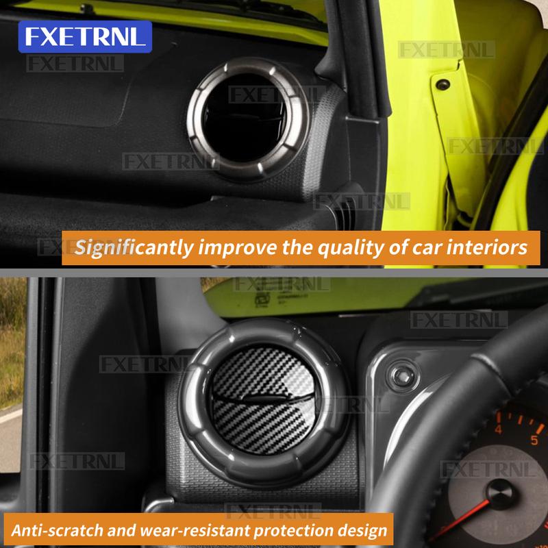 Suzuki Jimny 2018 2024 2025 için ABS Karbon Fiber Parlak Siyah LHD RHD Araç Klima Çıkış Havalandırma Kanatçığı Sticker