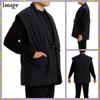 Padded Hanten Kurume navy blue [Edo Ten] (Japanese-made jacket) - weave, (free size, sleeveless)
