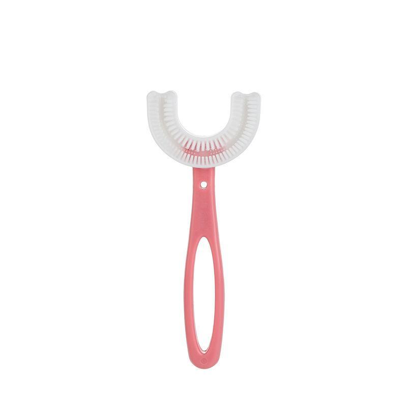 Kids U Shaped Toothbrush Anti-choking Design Food Grade Silicone Bristles Full Teeth Coverage for Toddlers Safe Brushing