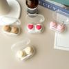 Heart Contact Lens Case with Tweezer Mini Cute Eyes Care Contact Lenses Container Box Travel Kits Eyewear Accessories Organizer