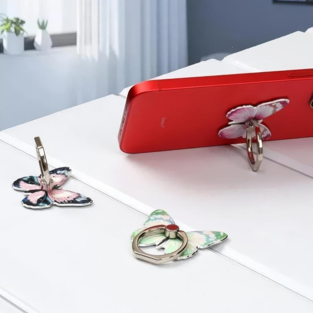 1 Butterfly Phone Stand Pink/Purple, Handheld Handle with Knob Ring, Suitable for Smartphone Users and Home Users