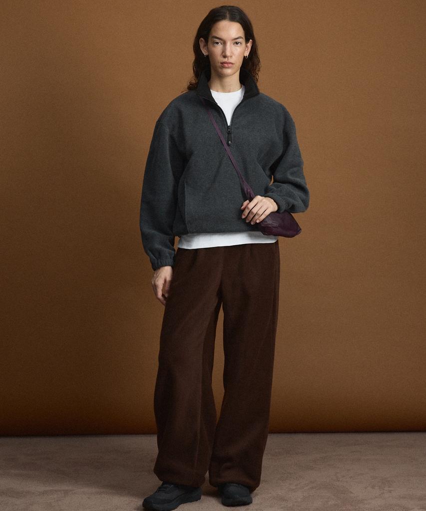 TIENJITIUMEON W Fleece Wide-Leg Pants (Brown) Tnpa6F112W2