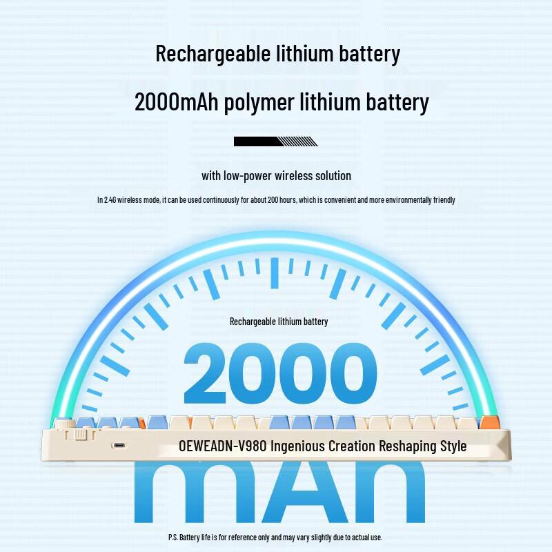 EWEADN V98Pro Triple-Mode Wireless Keyboard with Screen