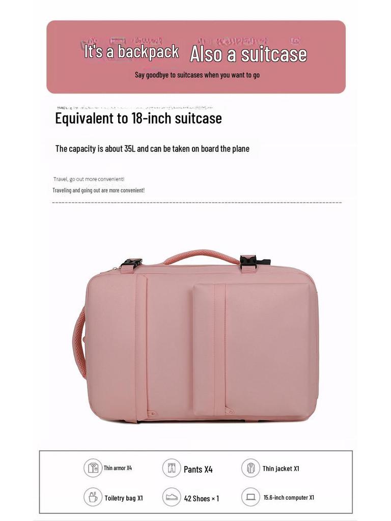 Versatile Large Capacity Travel Backpack & Trolley Bag - Perfect for Business, Commuting, and Laptop Storage