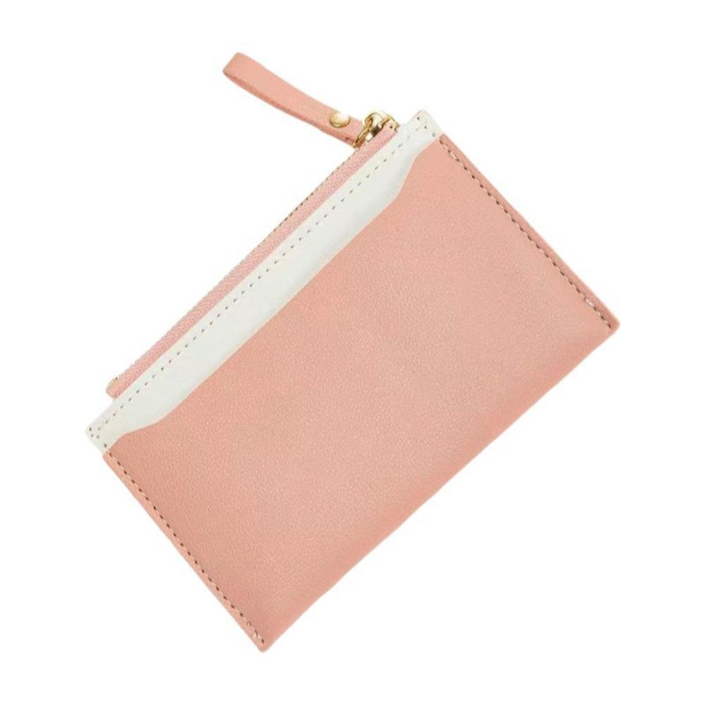 

Portable PU Leather Women Coin Wallet Multi-card Slot Waterproof Card Bag Ultra-Thin Short Wallet Daily Use розовый