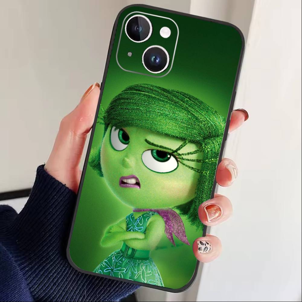 A-Adventure Anime Inside Out Phone Case For iPhone 17 16 15 14 13 12 Max Plus Silicone Black Cover