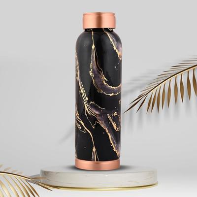 Garrafa de água de cobre de 1 litro com proteção contra vazamento e ferrugem para uso doméstico e no escritório, benefícios para a saúde de Ayurveda e ioga