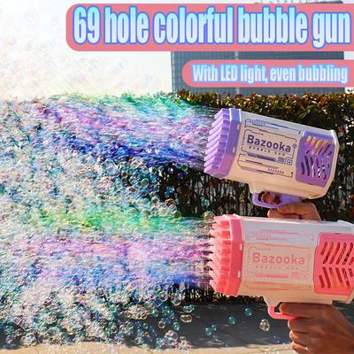 32/69 Holes Soap Bubbles Machine Gun Shape Automatic Blower with Light Toys for Kids Δώρο για την Ημέρα του Παιδιού Pomperos