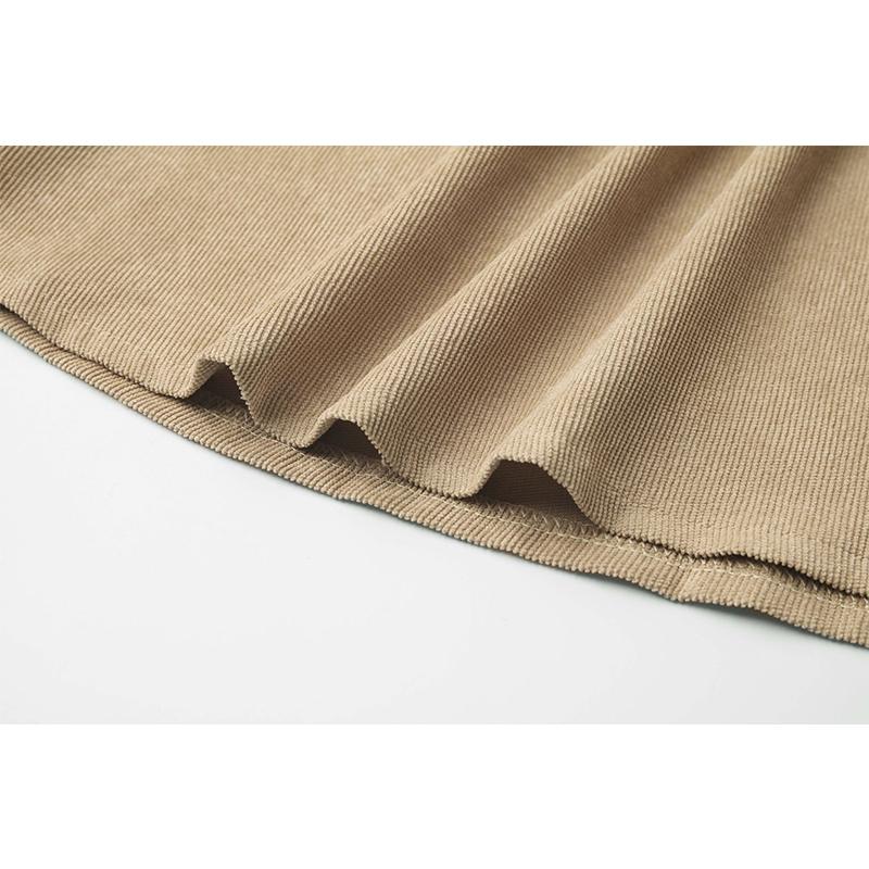 Damen Cordhemdkleid Langarm Knopfleiste Midi Maxi Kleid Herbst Winter