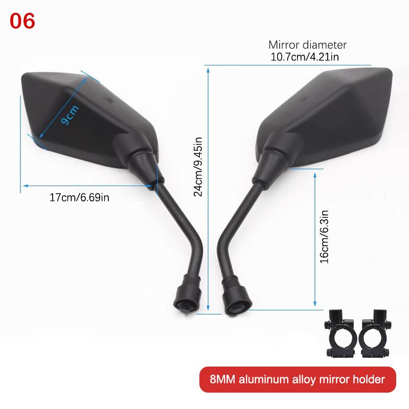 1 Pair Anti-Fall Round Motorcycle Side Rearview Mirrors For For Mountain Road Bike Motorcycle Bike Rear View Mirror Holder