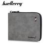 Baellerry Men Zipper Wallets PU Leather Short Coin Purse Vintage Design Card Holder