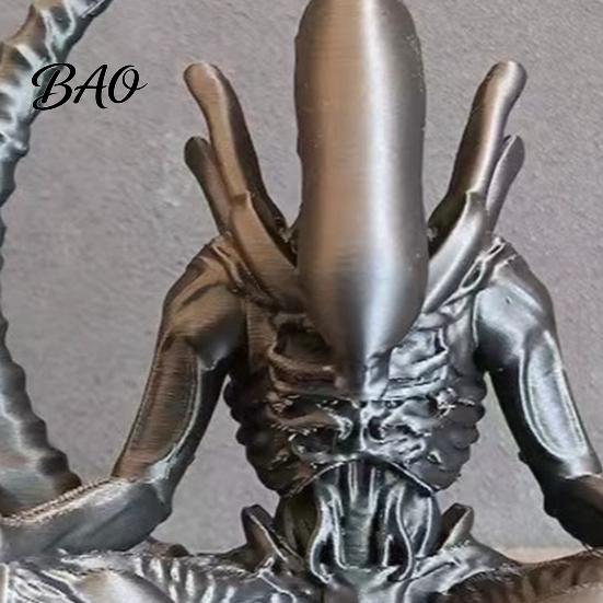 Alien Toy for Collectors 3D Printed Figurine, Zen Meditation Detailed Model Desktop Ornament, Collectible Sculptures Sci-fi Fans Collection-level Art