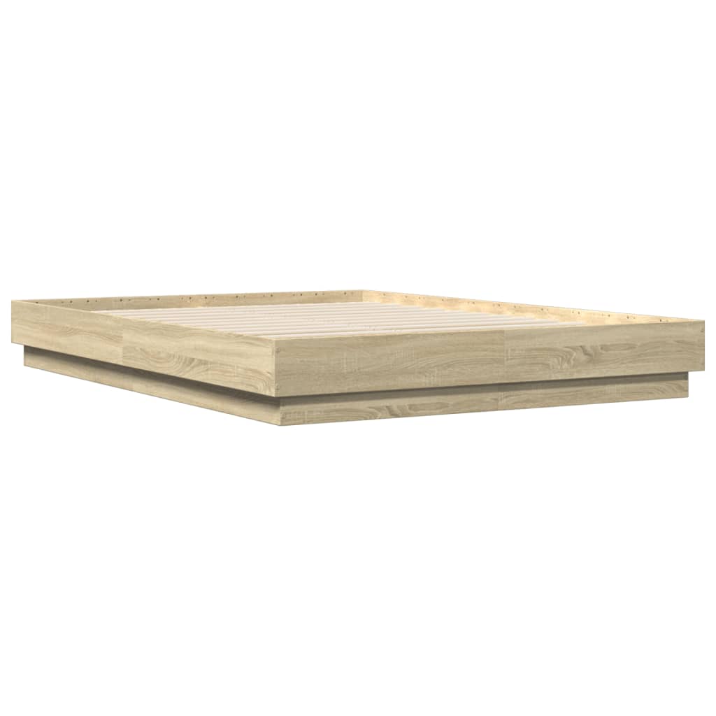 Vidaxl Bed Frame, Sonoma Oak, 160X200 Cm, Wood-Based Material