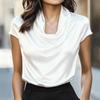 VEZFAA Camicette e camicie a maniche corte con stampa tinta unita primavera estate moda casual da donna