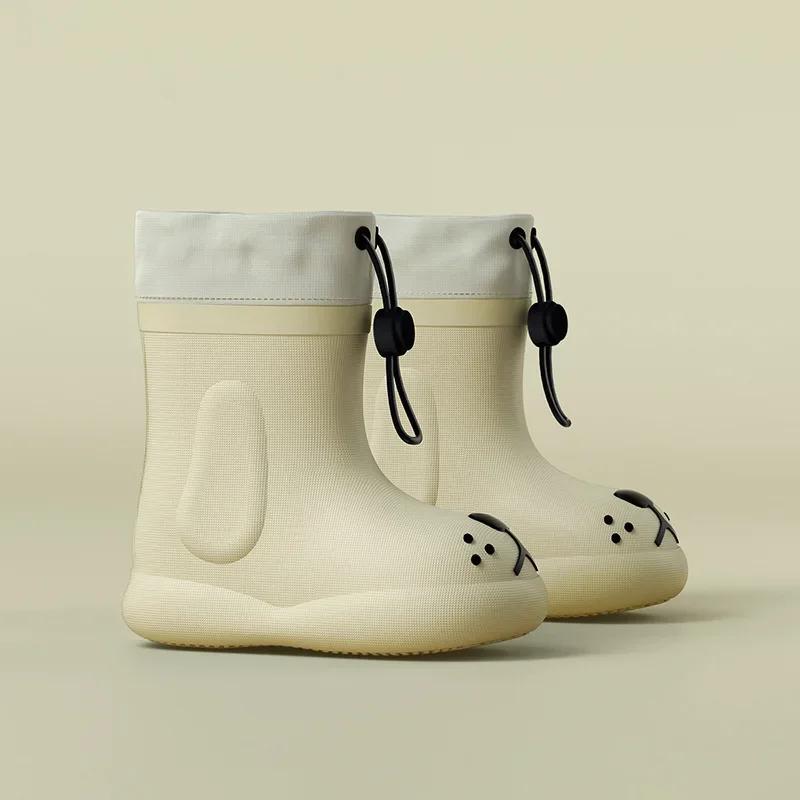 2023 New Style Kids Waterproof Rain Boots Boy Safety Children Kids Shoes For Girls Decorative Cartoon