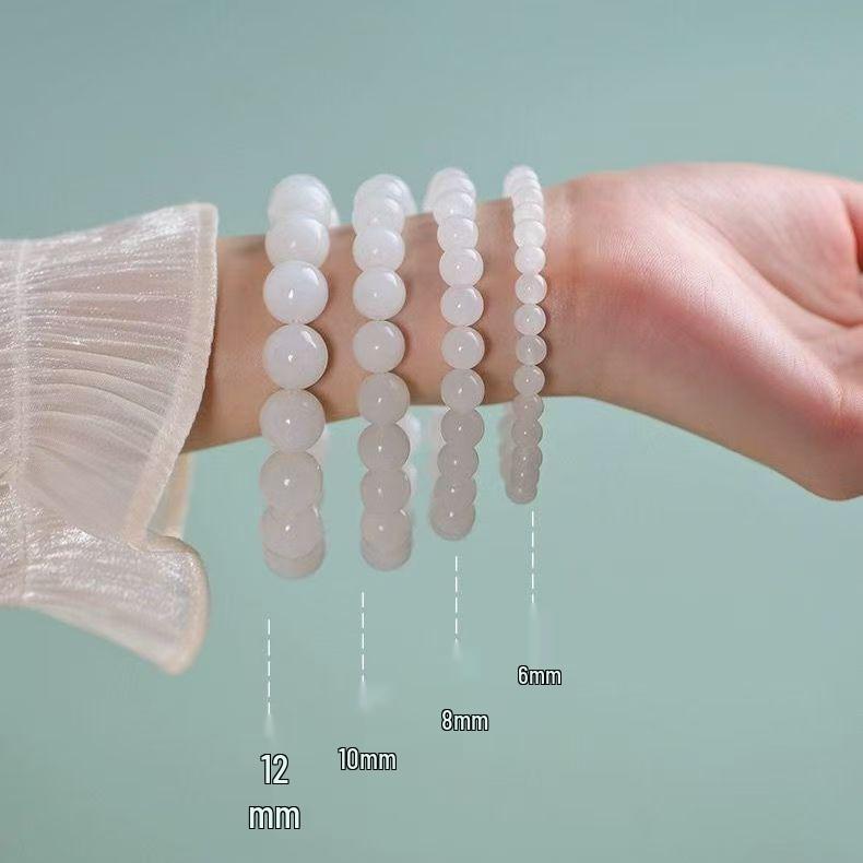 Imitation Hetian Jade & Green Jasper Bead Bracelet for Women - Niche Design, Bestseller, 6-10MM