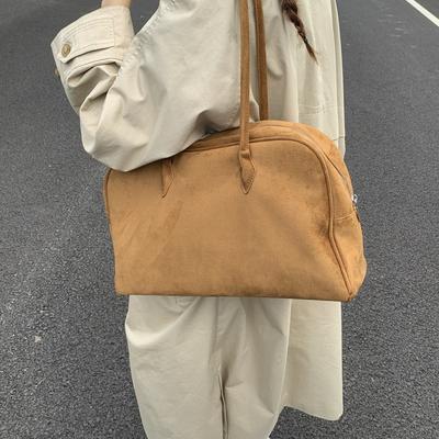 Suede Matte Retro Bag Women's Autumn and Winter New Large-capacity Commuter Tote Bag Handbag
