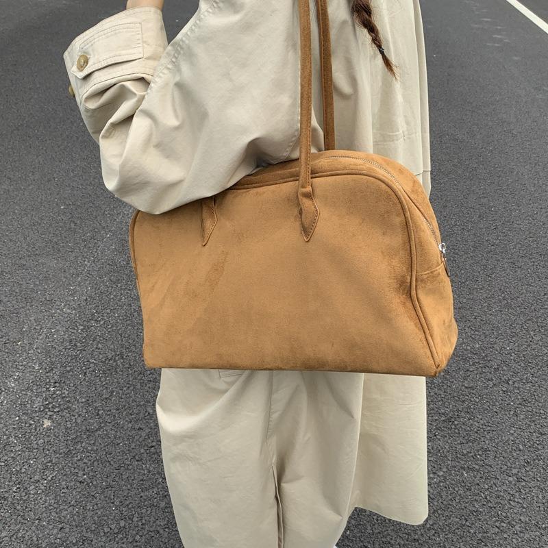 Suede Matte Retro Bag Women's Autumn and Winter New Large-capacity Commuter Tote Bag Handbag