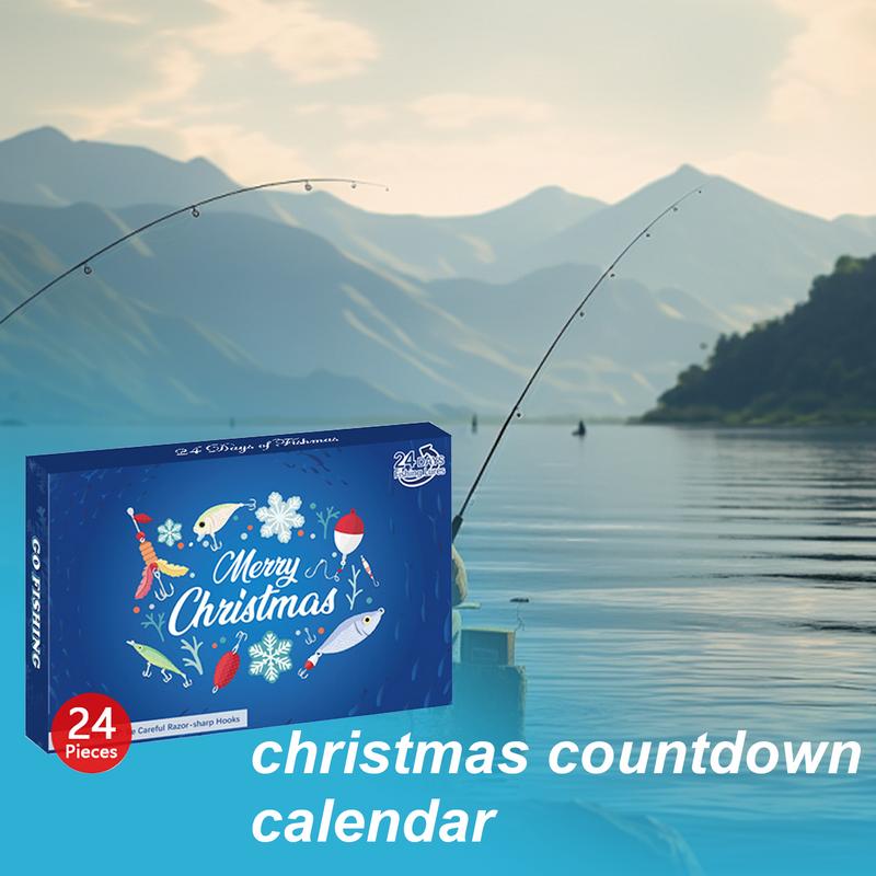 2024 Rybářské potřeby Adventní kalendář 24denní vánoční adventní kalendář Krabička na rybářské potřeby Kreativní vánoční dárky Odpočítávání