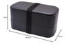 Mitani Yamanaka Lacquerware Lunch Box, 2-tier, Antibacterial, Approx. 1000ml, ZEIT Black, Made in Japan, C17602