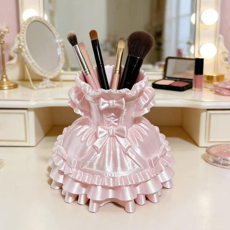 Princess Dress Style Lolita Cute Desktop Storage Box Pen Holder Cosmetic Decoration Ornament, Home Decoration