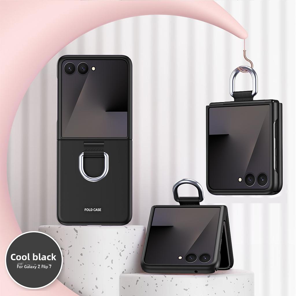 Shockproof Frosting Ring Phone Case for Samsung Galaxy Z Flip 7FE 6 5 4 3 Flip6 Flip5 ZFlip7 5G Fall Prevention Protective Cover